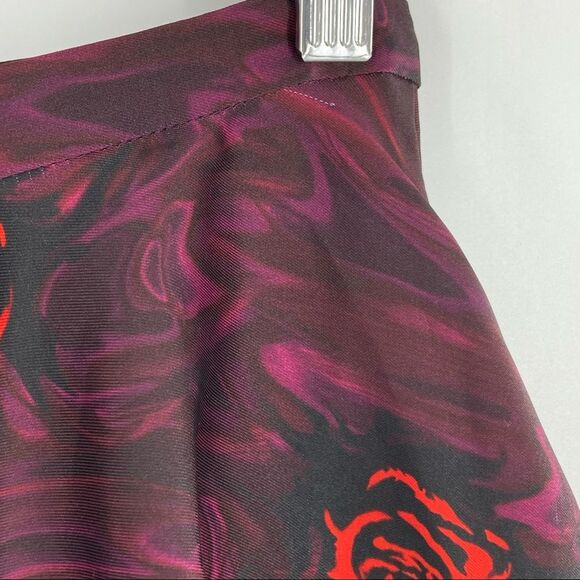 NEW Opening Ceremony Lizzy Rose Print Satin Skater Flowy Mini Skirt Size 6 - Picture 10 of 16